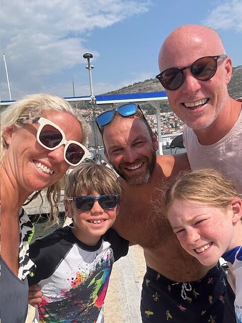 Happy guests after swimming on a private Dubrovnik boat tour